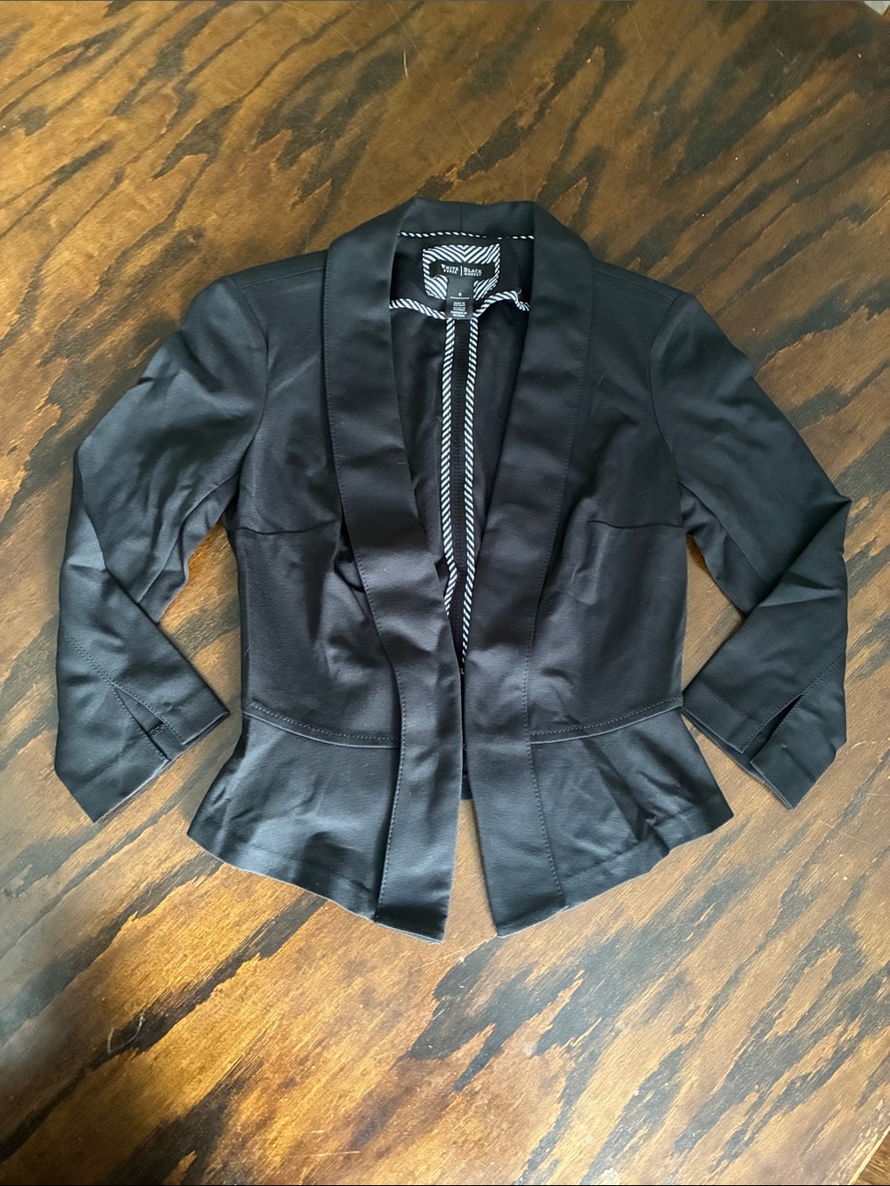White House Black Market Black Peplum Blazer